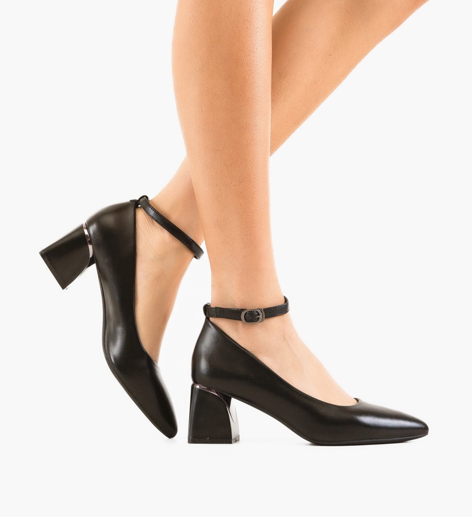 Pantofi Sakre Negri Eleganți cu Toc