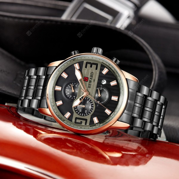 Reward CS1242 - Ceas Barbatesc Elegant Negru - imagine 3