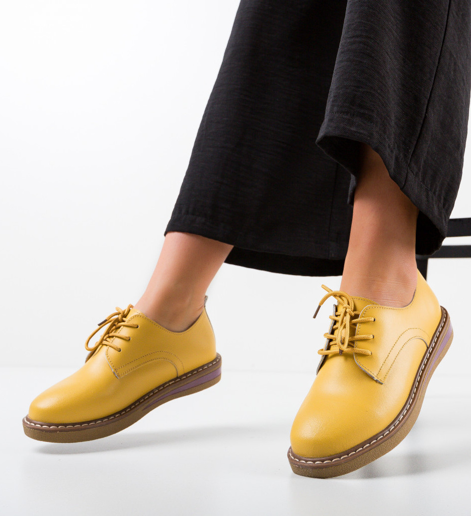 Pantofi Casual Doria Galbeni - Confort și Stil - imagine 2