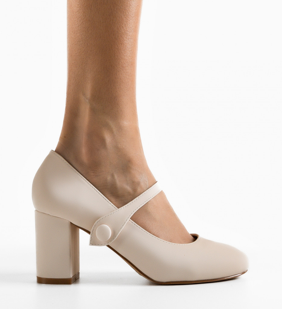 Pantofi cu Toc Rossella Bej | Eleganță Versatilă - imagine 2