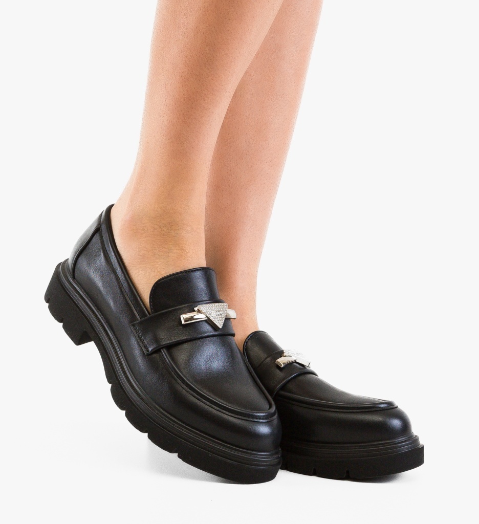 Pantofi Casual Dama Stende Negri Confortabili - imagine 3