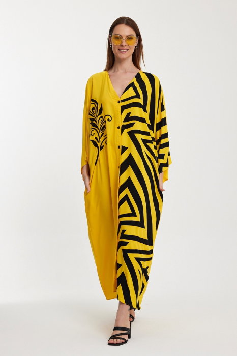Rochie Galbenă Viscoză Oversize Vale Woman