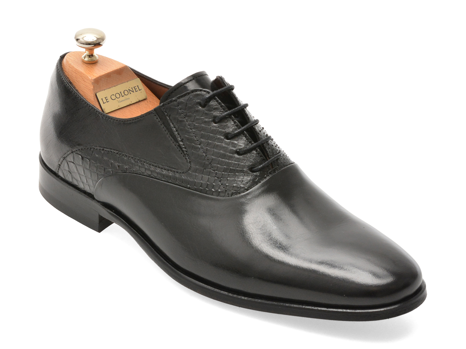Pantofi LE COLONEL negri, piele naturală, eleganță