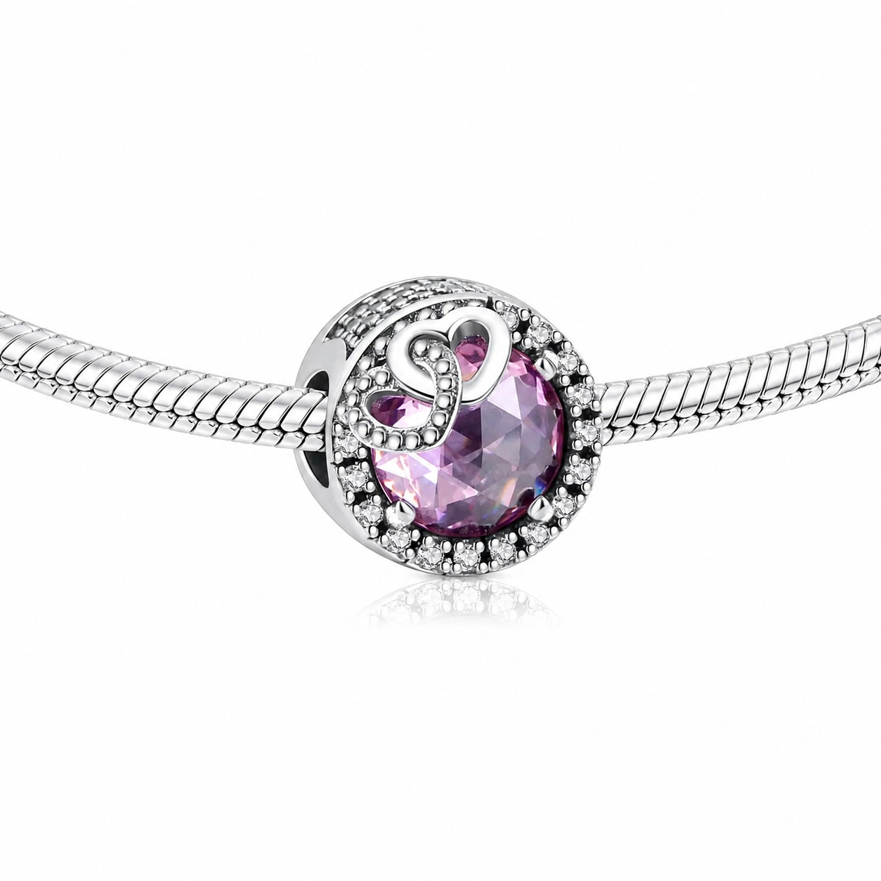 Charm Argint Amanda JW1185 cu Pietre Roz - imagine 2