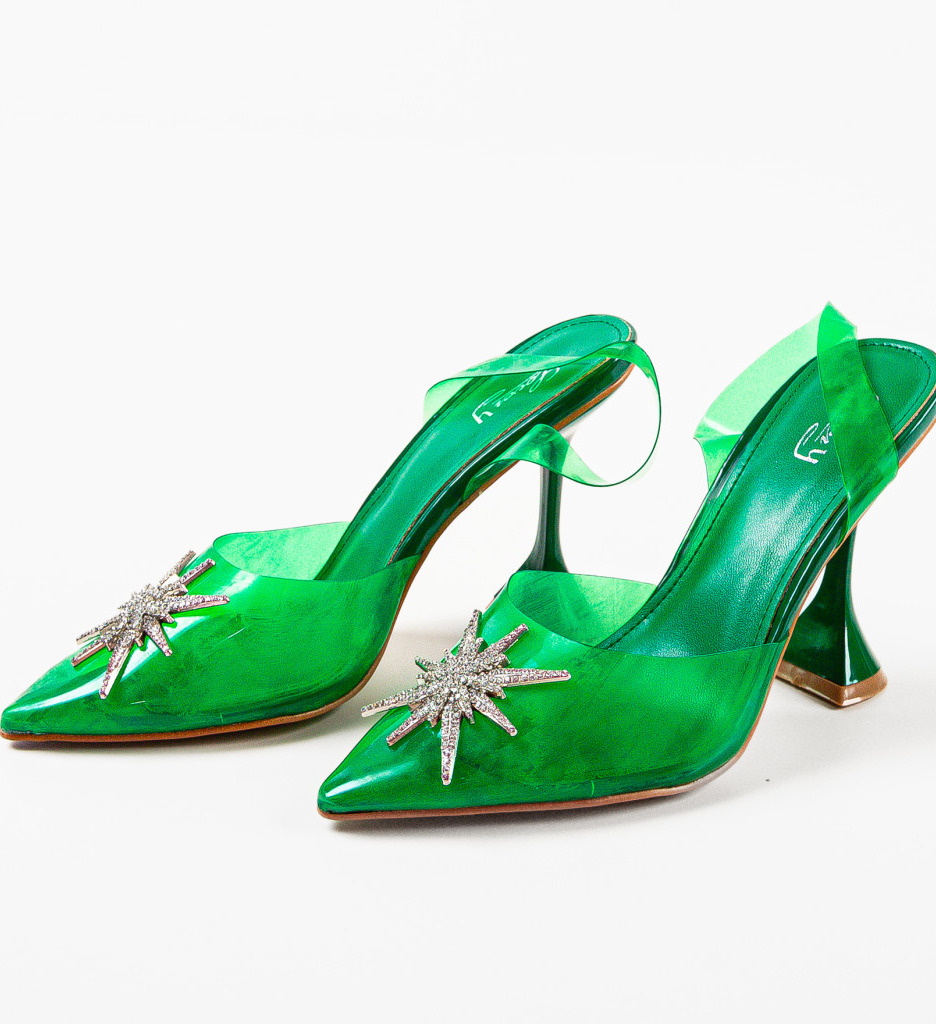 Pantofi Sheppard Verzi cu Toc Elegant - imagine 5
