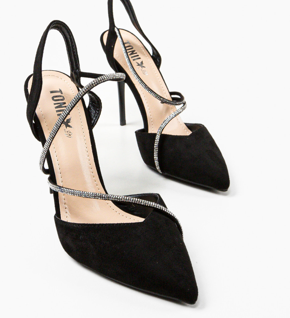 Pantofi cu toc Tuay negri eleganți