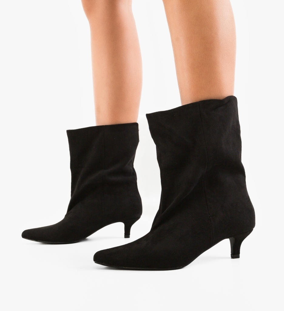 Botine Cow Negre Depurtat - Eleganță și Confort - imagine 5