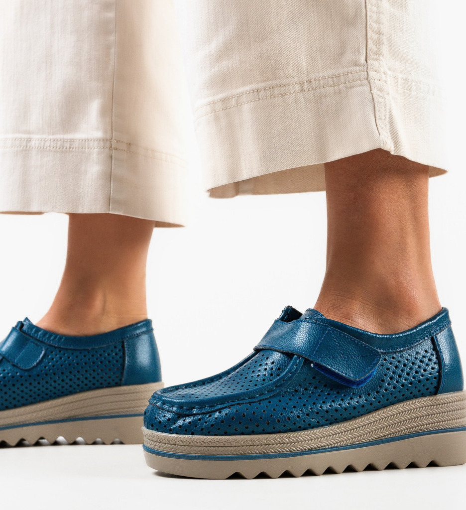 Pantofi Casual Torinas Albaștri Confortabil - imagine 3