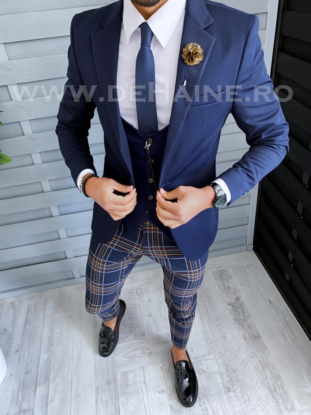 Ținută Smart Casual Bărbați 5 Piese, Eleganță Slim Fit