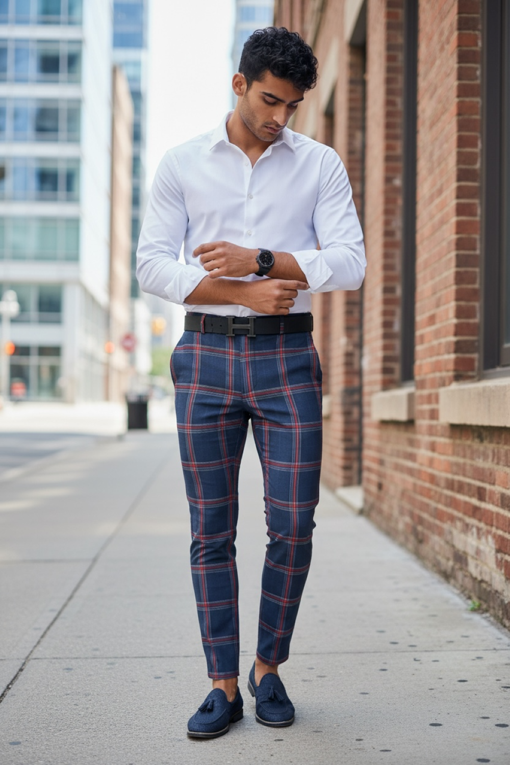 Pantaloni Barbati Eleganti Conici Moderni - imagine 2