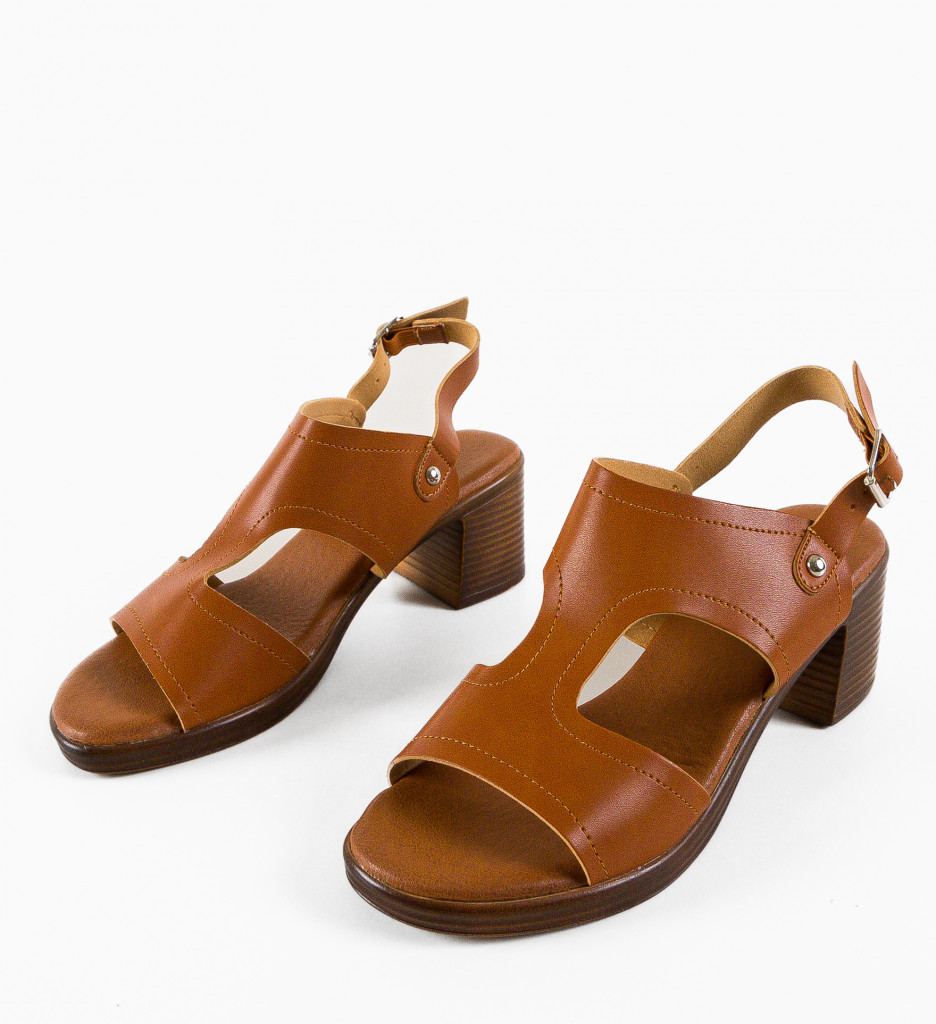 Sandale Toc Ashton Camel | Eleganță și Stil - imagine 8