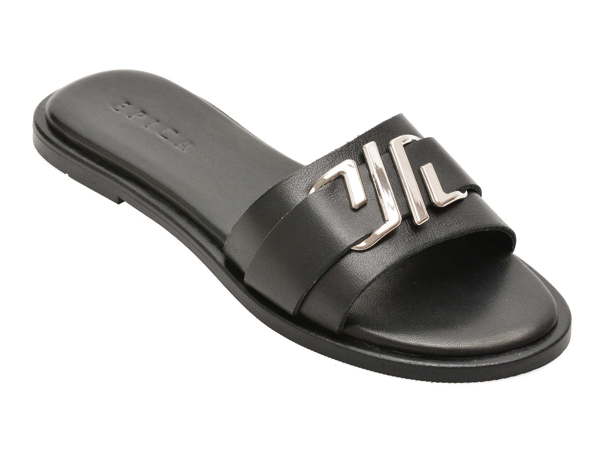 Papuci EPICA Negri din Piele Naturală - Confort & Eleganță