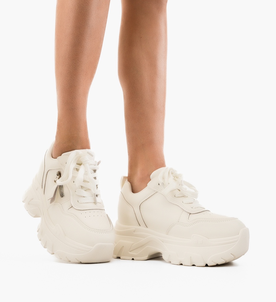 Sneakers Myrar Albi - Confort și Stil