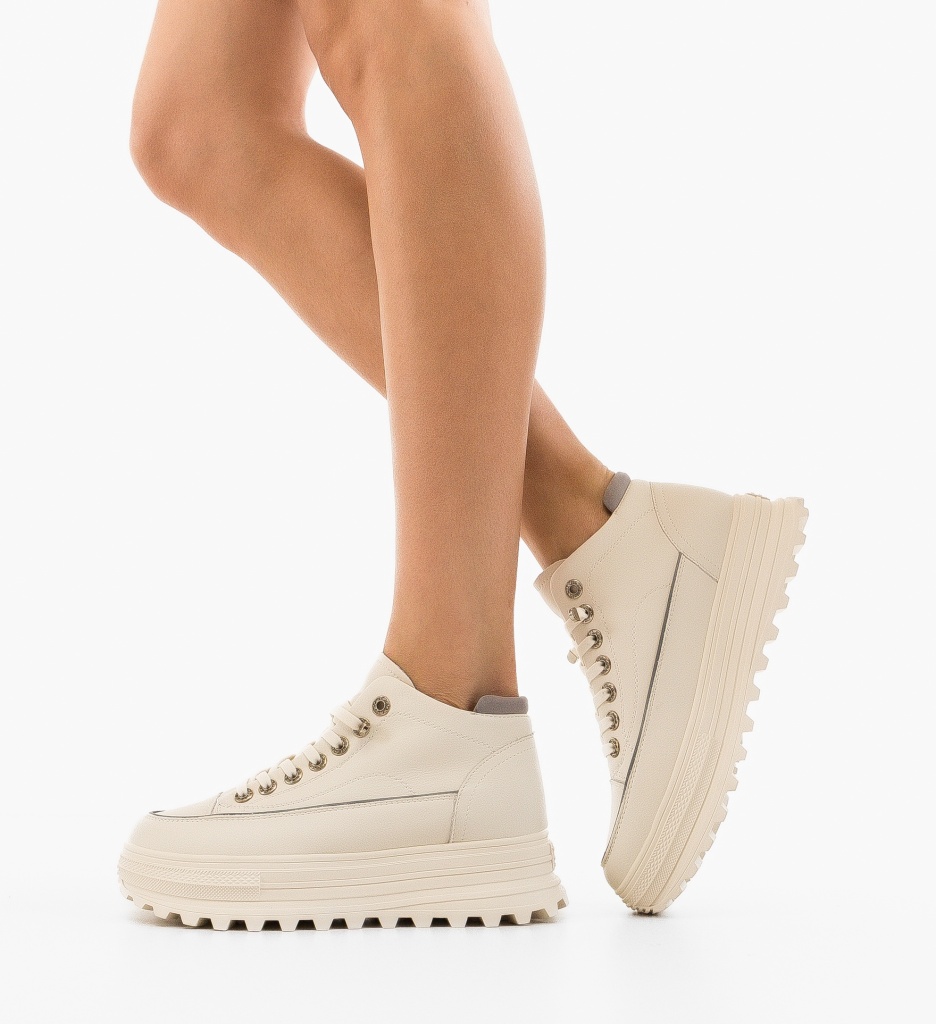 Sneakers Dama Milane Albi - Confort și Stil - imagine 3