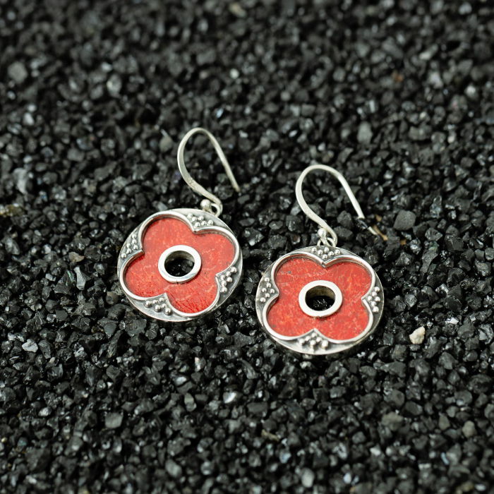 Cercei Argint Coral Shopika - Stil Refined - imagine 1