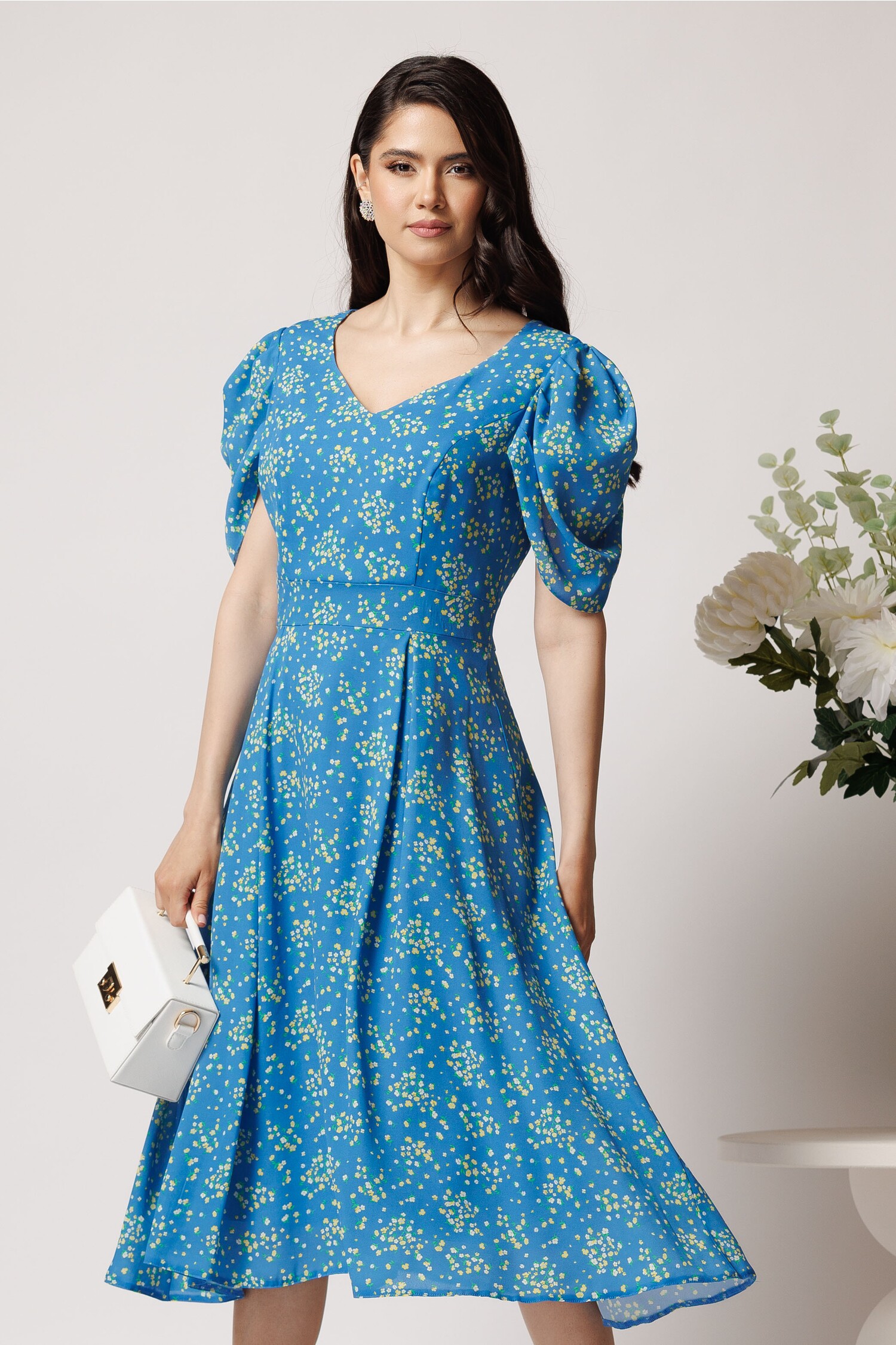 Rochie Vaporoasă Viscoză Florală | Stil & Confort