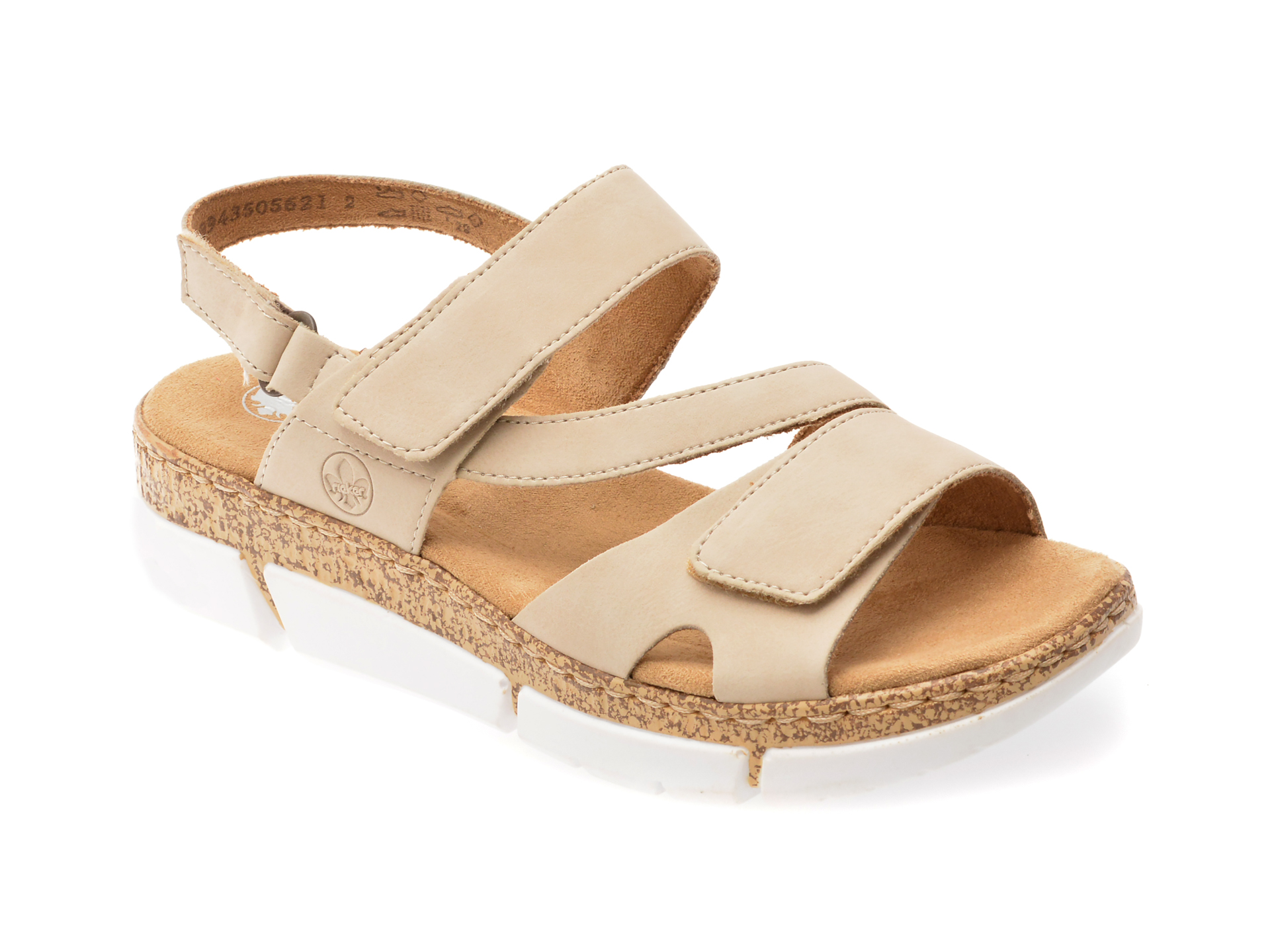 Sandale Rieker bej piele ecologica confort