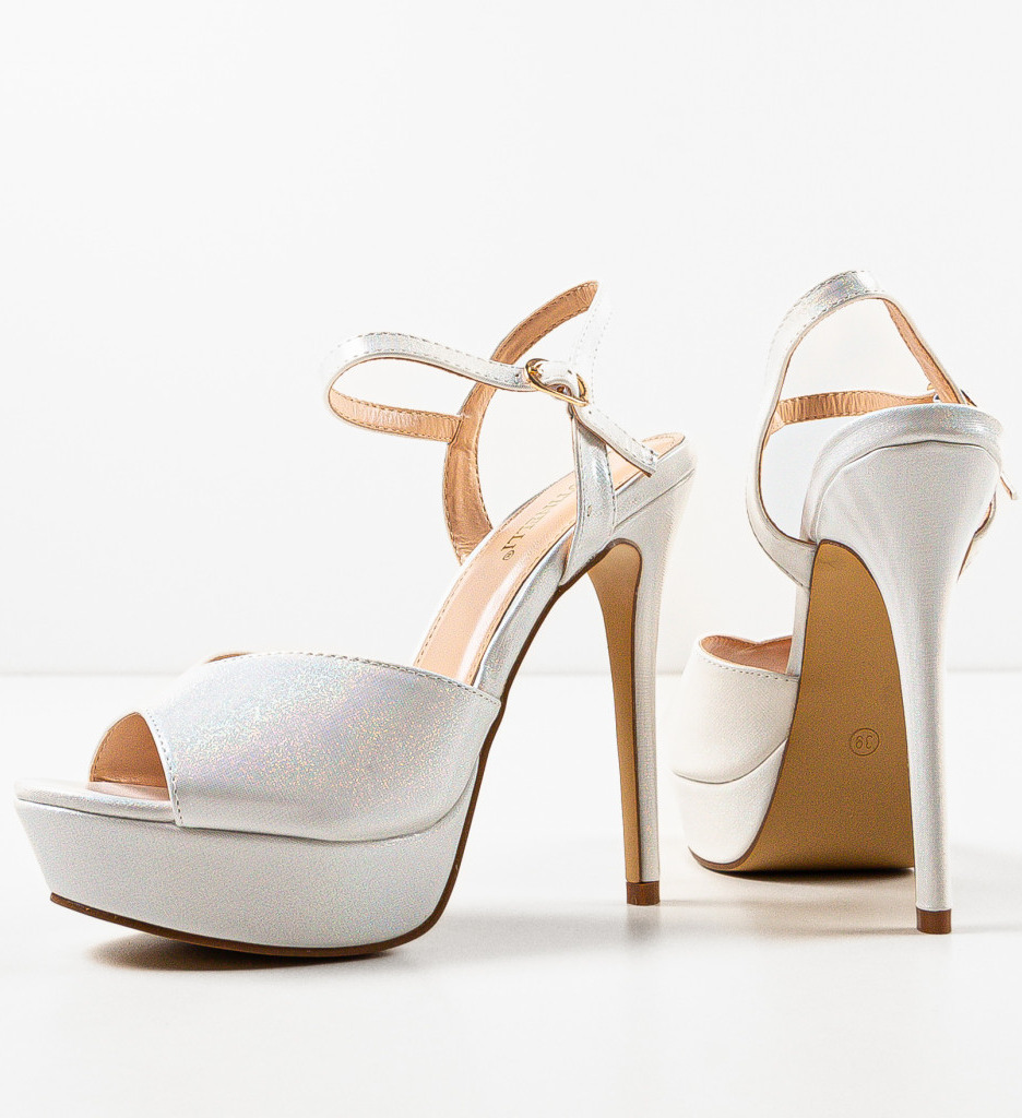 Sandale cu Toc Ivy Albe | Eleganță și Stil - imagine 7