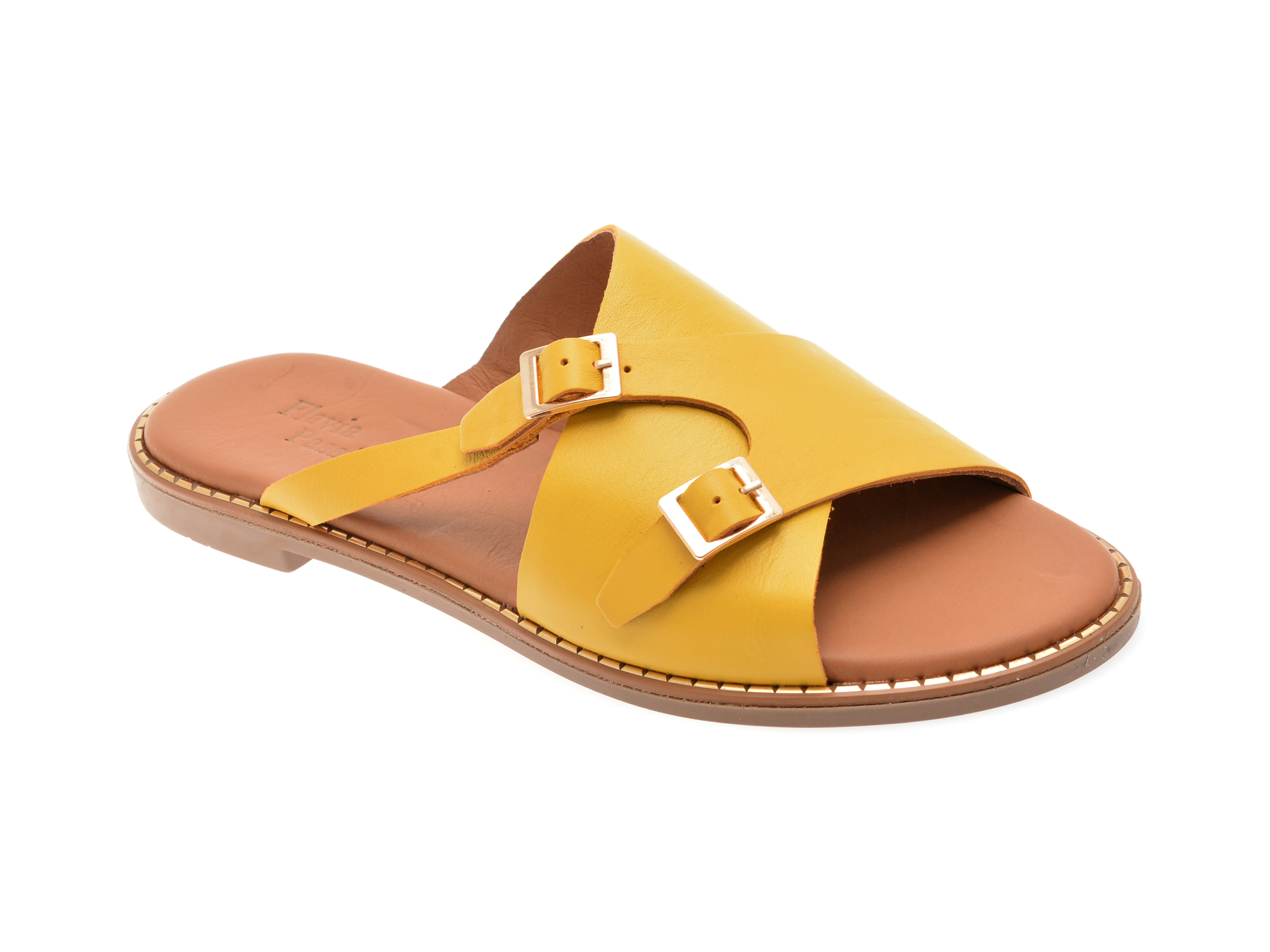 Papuci Flavia Passini Galbeni, Confort Premium