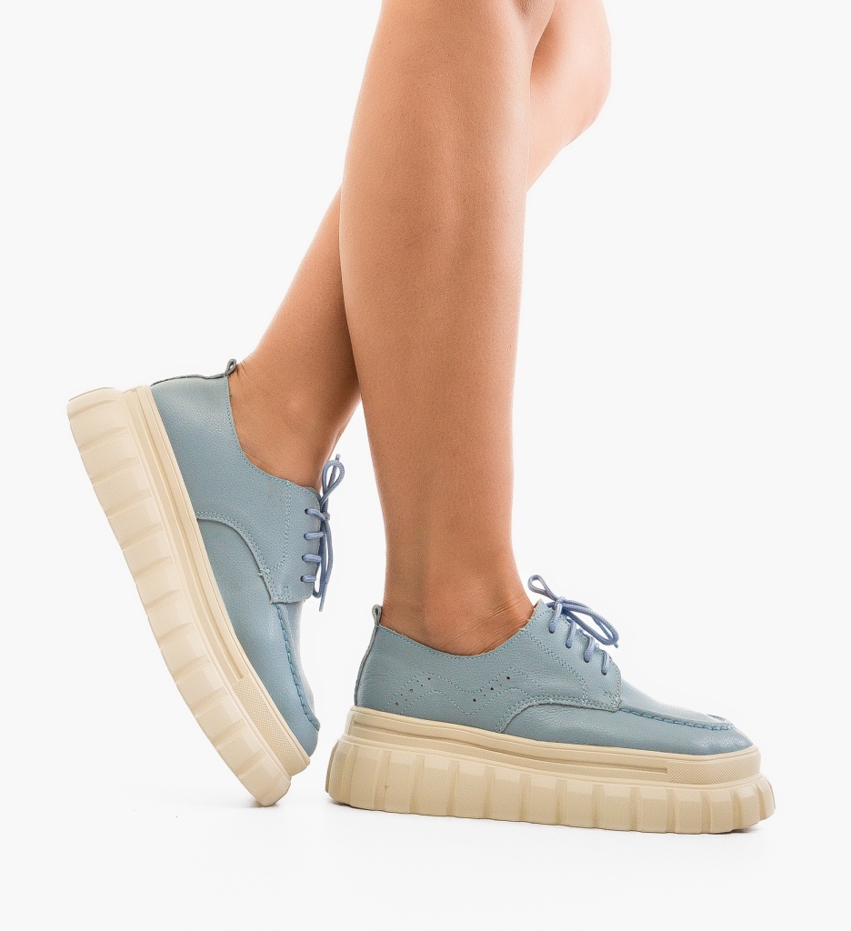 Pantofi Casual Loprem Albastri - Stil Urban - imagine 2