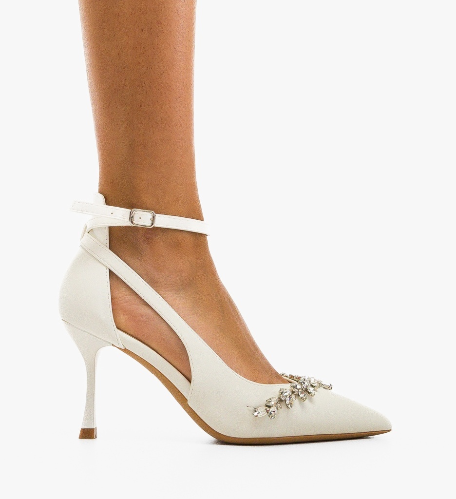 Pantofi Stiletto Daray Albi - Eleganță și Stil