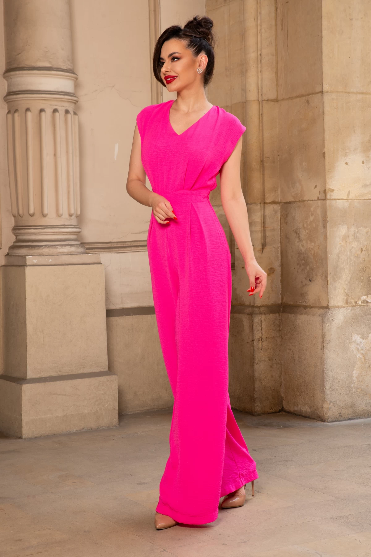 Salopeta Roz Inpuff - Stil Confort Evazat