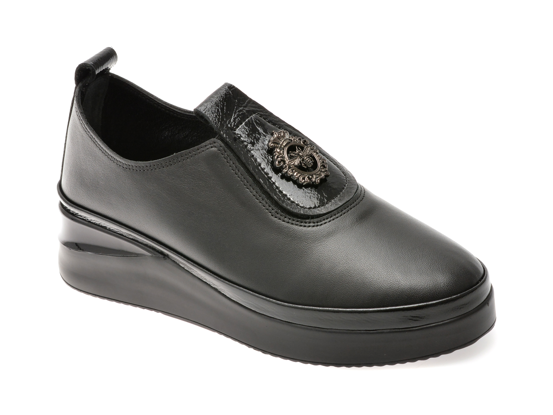 Pantofi Image Negri din Piele Naturală