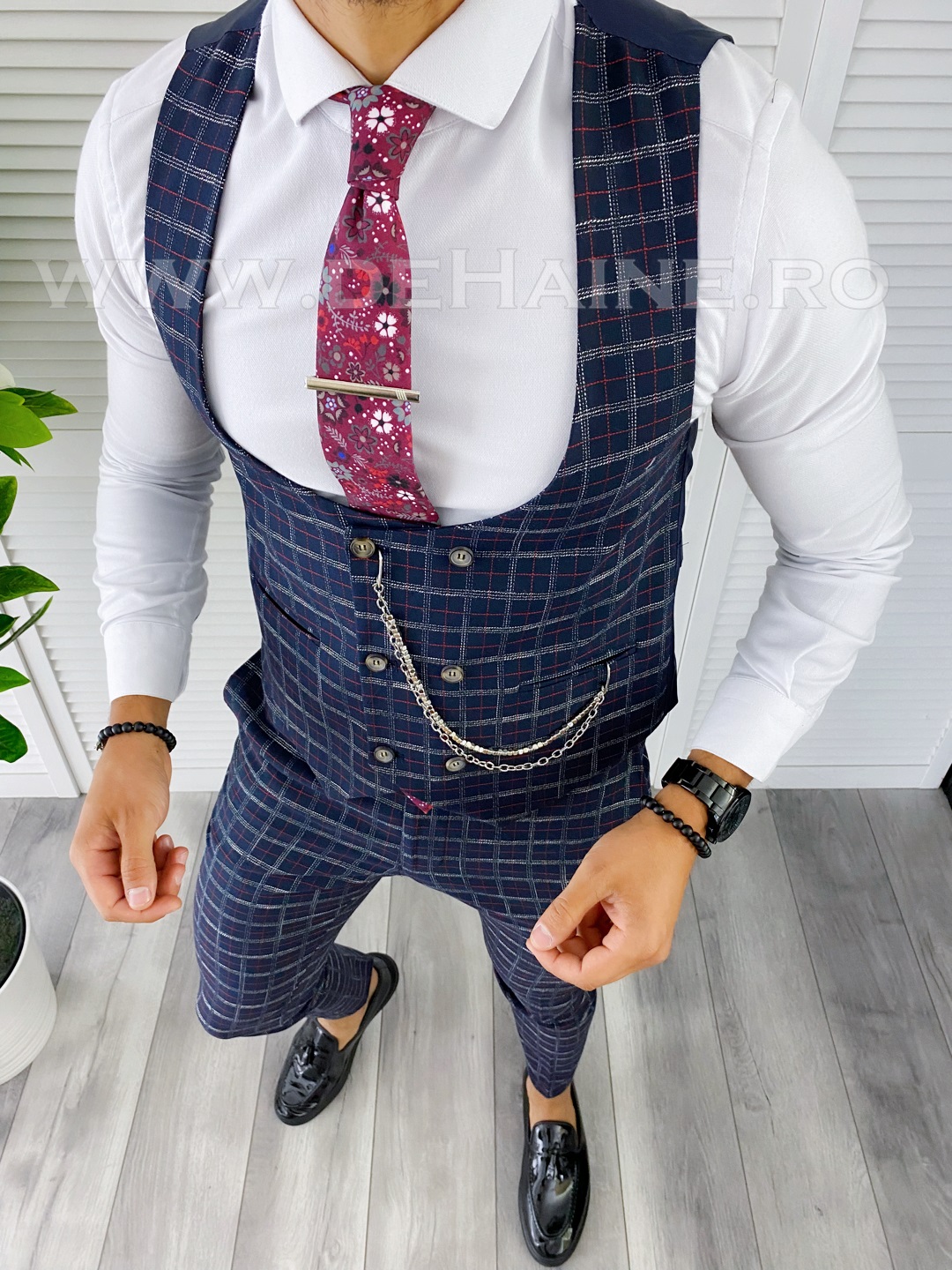 Compleu Barbati Elegant Vesta + Pantaloni Slim Fit
