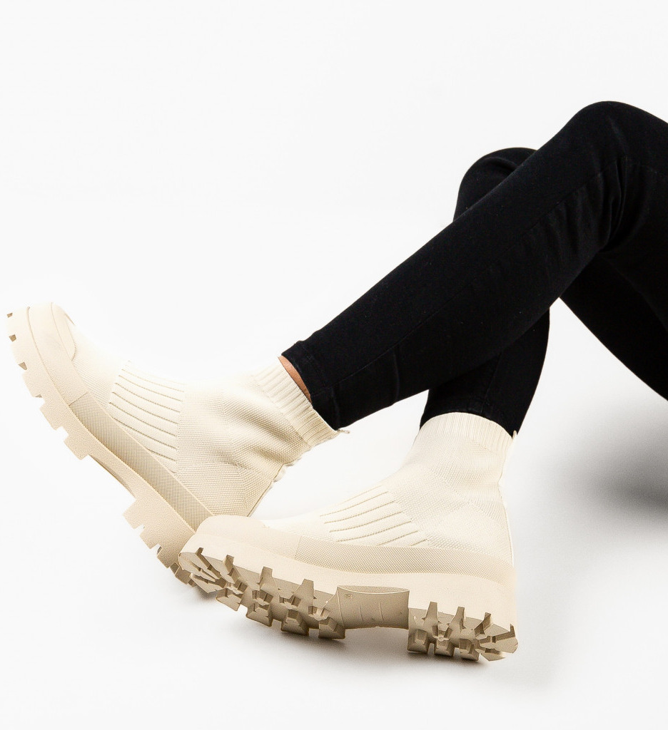 Sneakers Dama Dochi Bej | Confort & Stil Sport - imagine 3