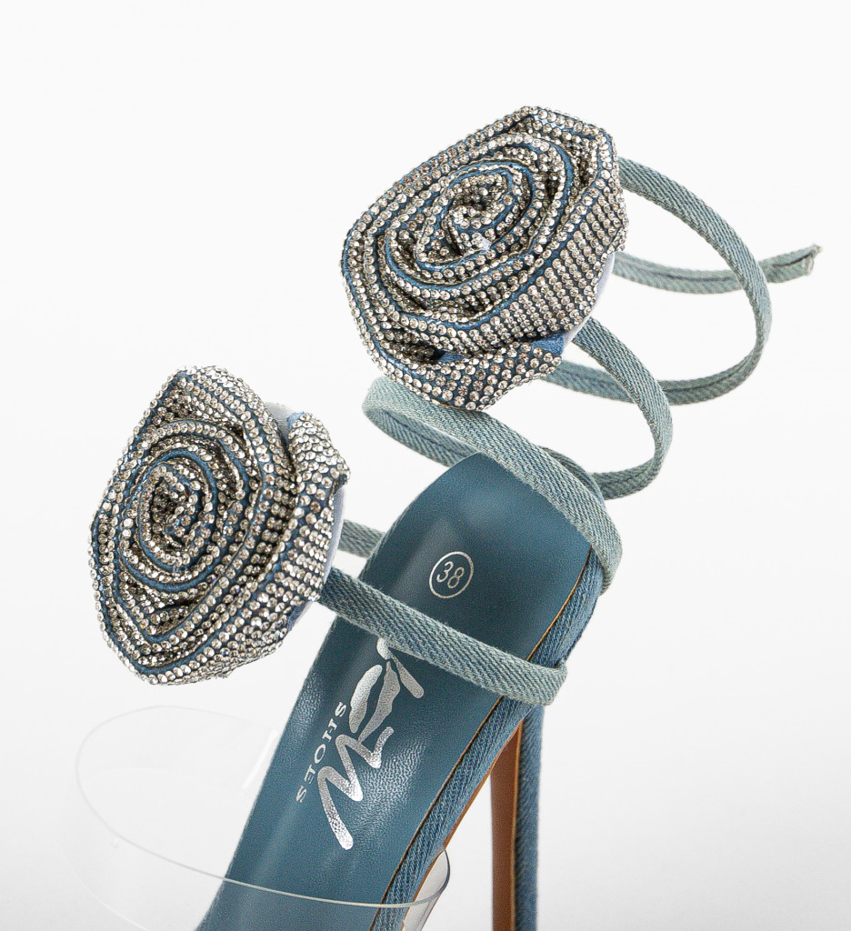 Sandale Toc Rosese Albastre | Eleganță Maximă - imagine 9