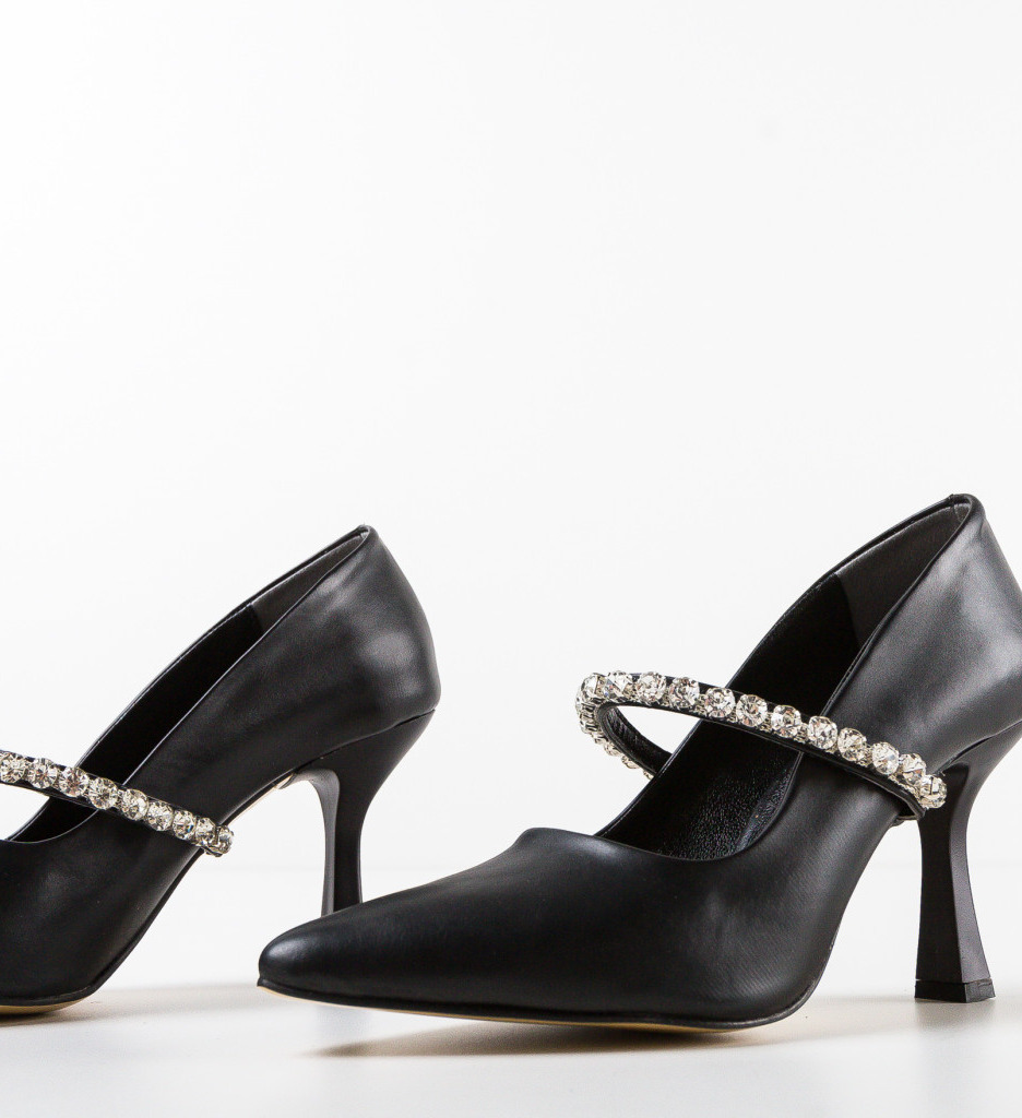 Pantofi Dama Gaviro Negri cu Toc Eleganți - imagine 6
