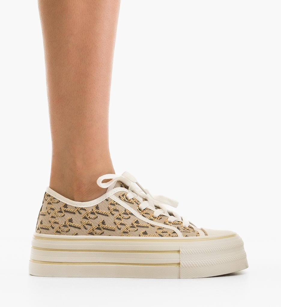 Sneakers Dama Vidia Bej | Confort & Stil - imagine 6