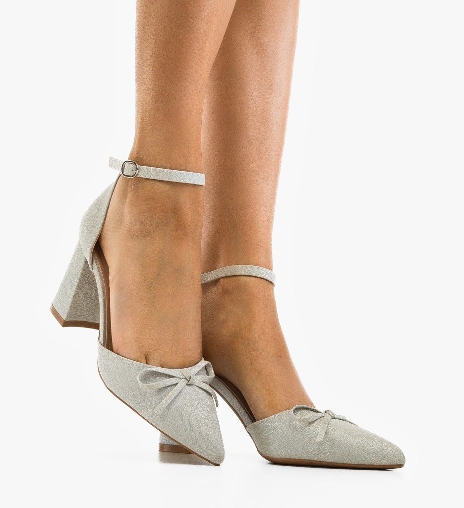 Pantofi Dama Pierce Argintii - Eleganță și Stil - imagine 5