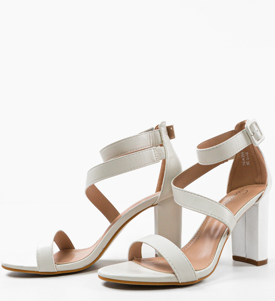 Sandale cu Toc Philiber Albe | Design Elegant - imagine 6