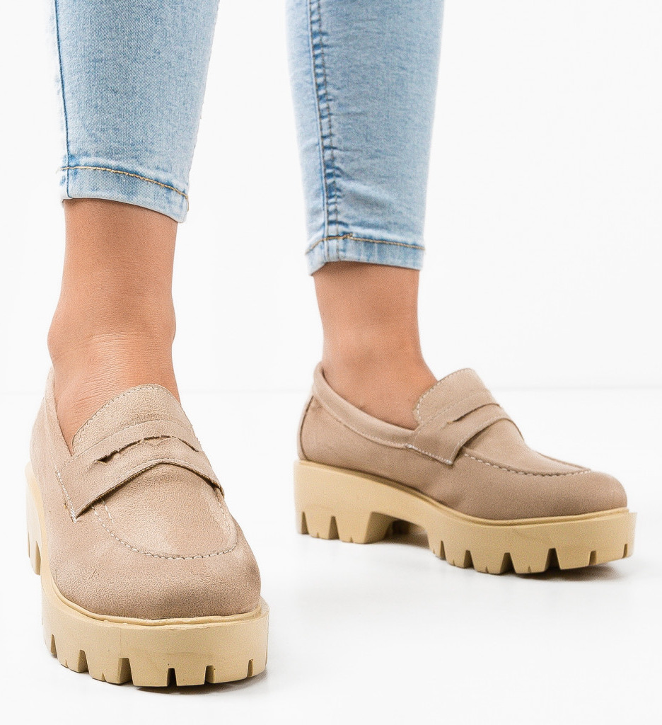 Pantofi Casual Dama Gyna Bej - Confort și Stil - imagine 2