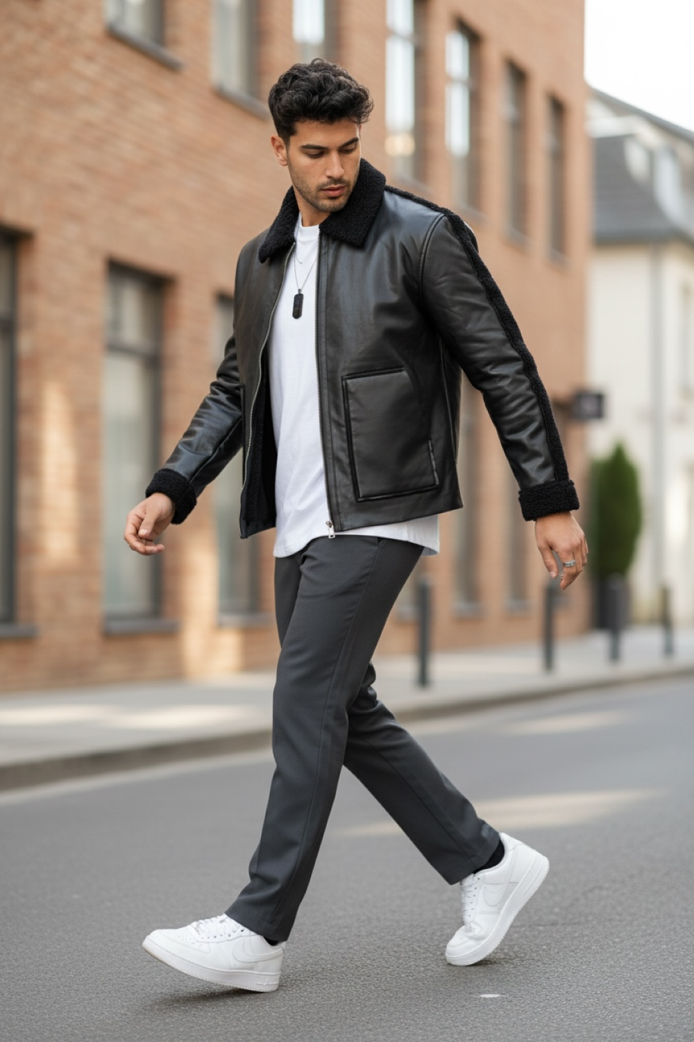 Geaca Barbati Iarna Neagra Slim Fit