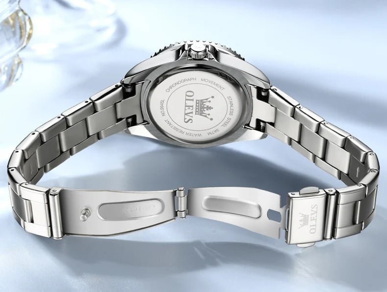 Ceas Dama Olevs CS1552 Argintiu cu Cadran Verde - imagine 2