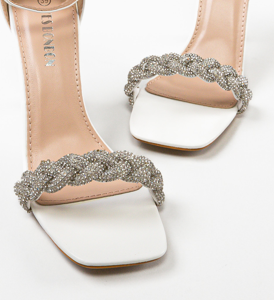 Sandale cu Toc Silve Albe - Eleganta si Stil - imagine 5