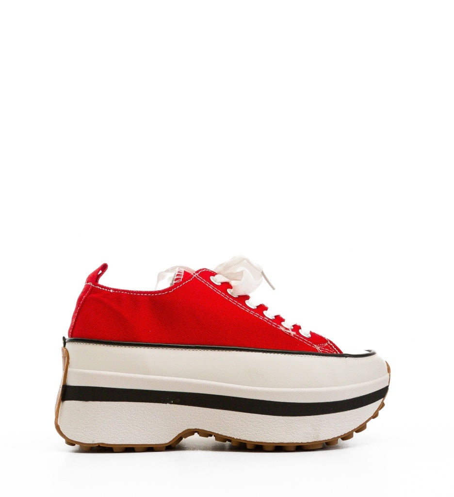 Sneakers Dama Marble Rosii - Confort & Stil Urban - imagine 4