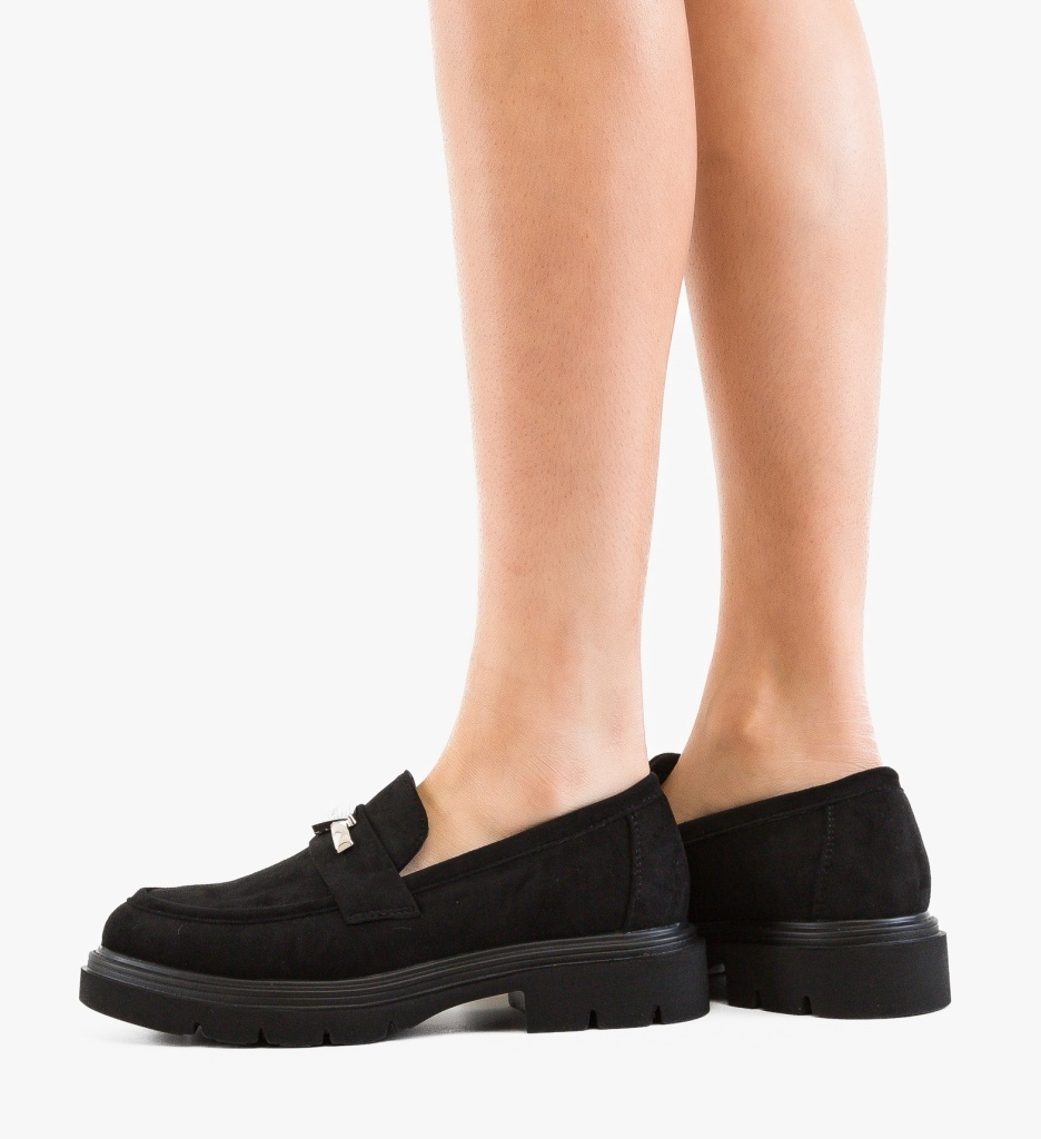 Pantofi Casual Dama Stende Negri Eleganți - imagine 4