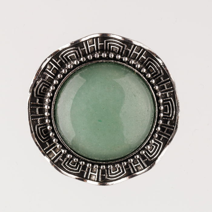 Brosa Shopika Aventurin Argintie