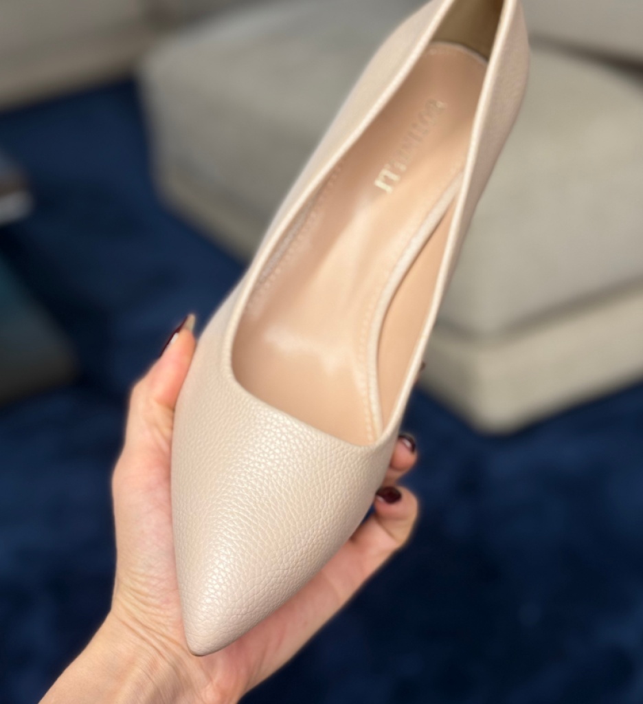 Pantofi Jaylen Bej cu Toc Eleganți - imagine 2