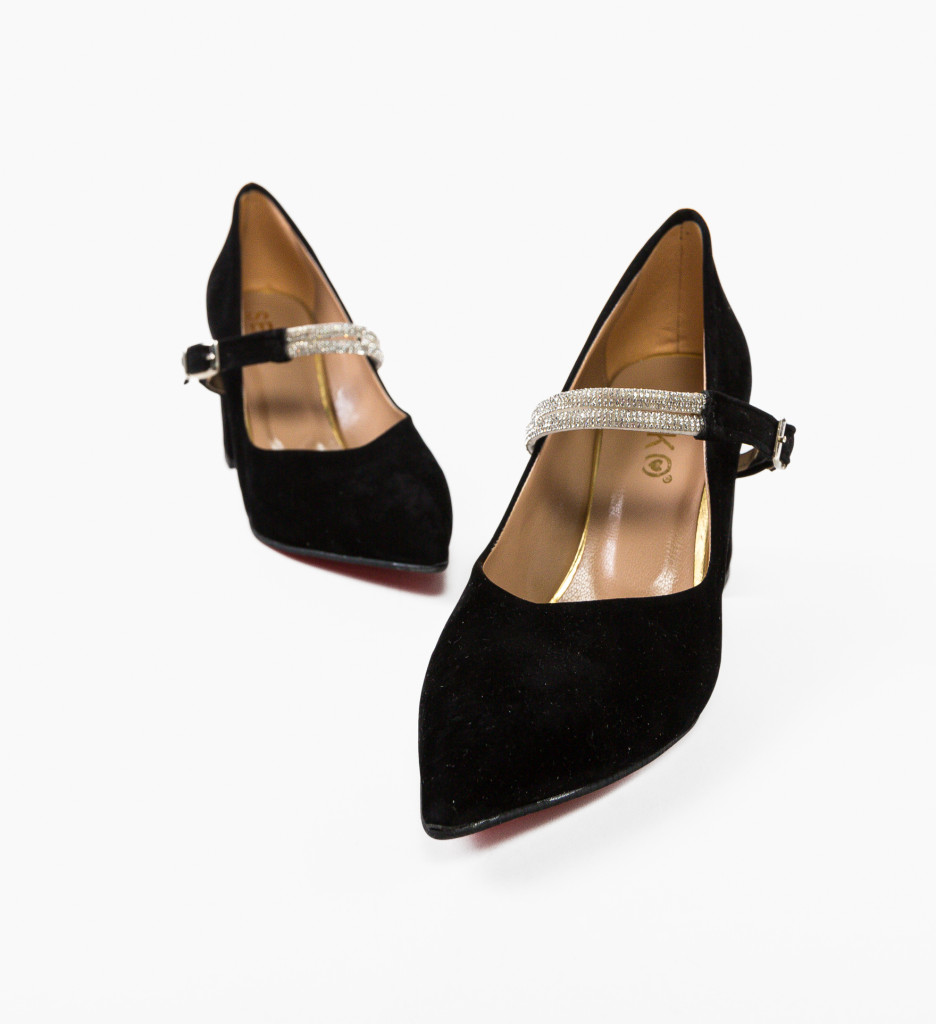 Pantofi Gernyb Negri cu Toc Eleganți - imagine 4