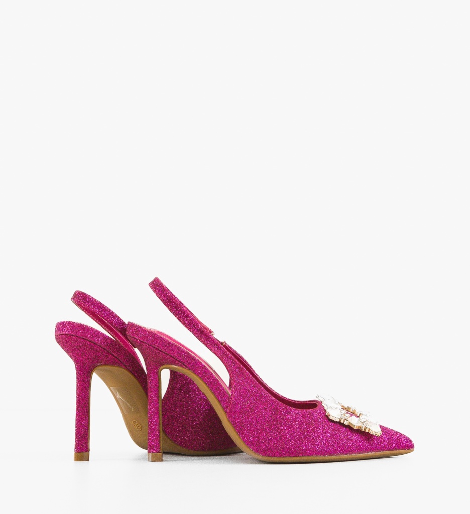 Pantofi Toc Fuchsia Eleganți - imagine 4