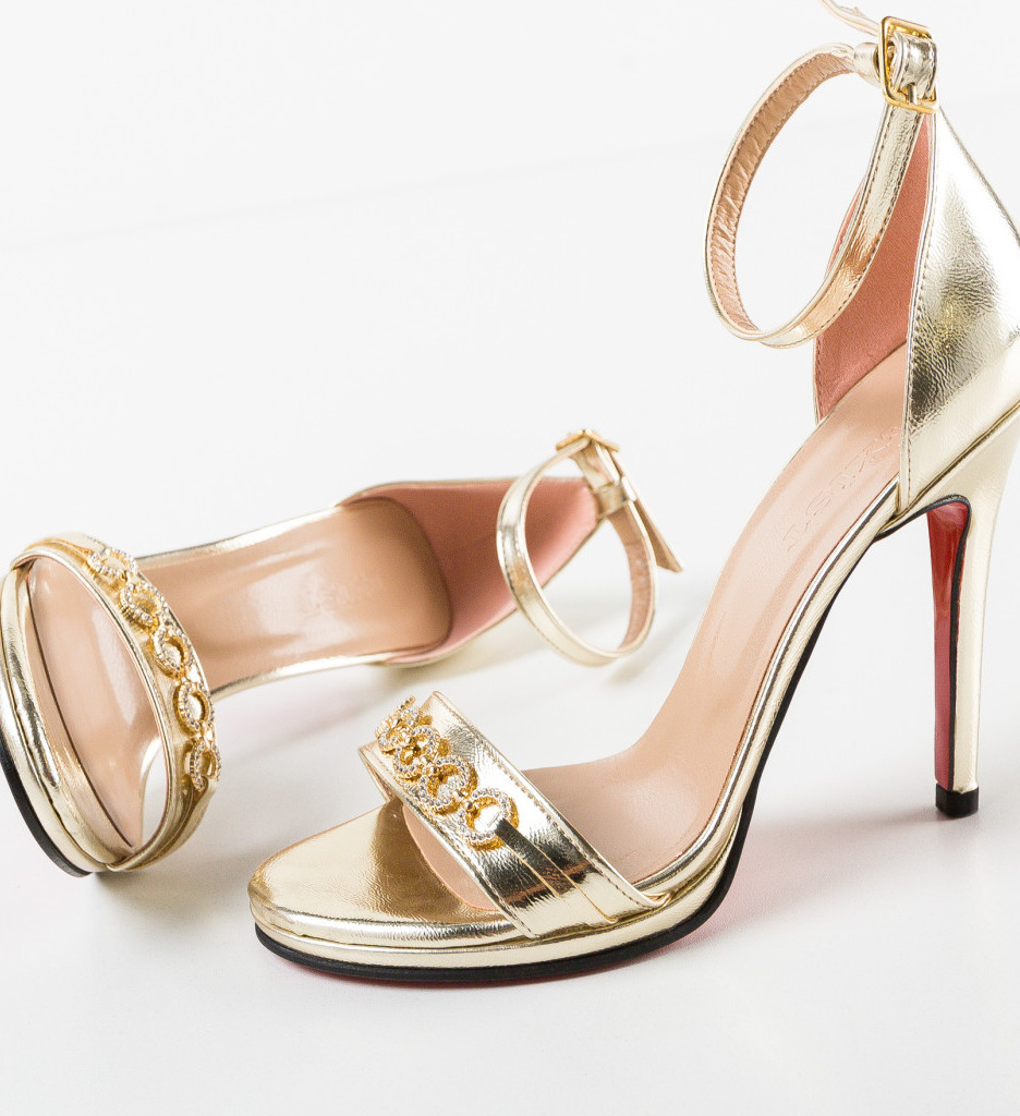 Sandale cu Toc Donarda Aurii - Eleganță și Stil - imagine 7