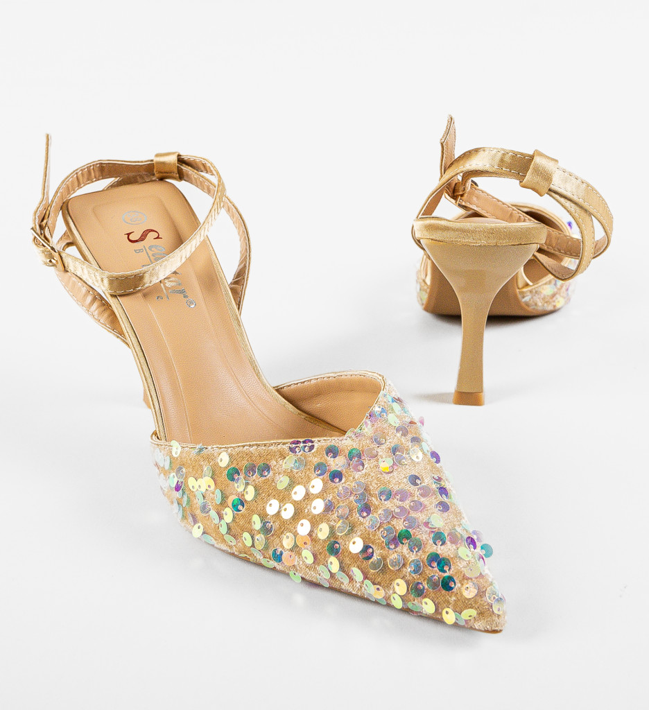 Pantofi dama Santia Aurii - Eleganță și Stil - imagine 6