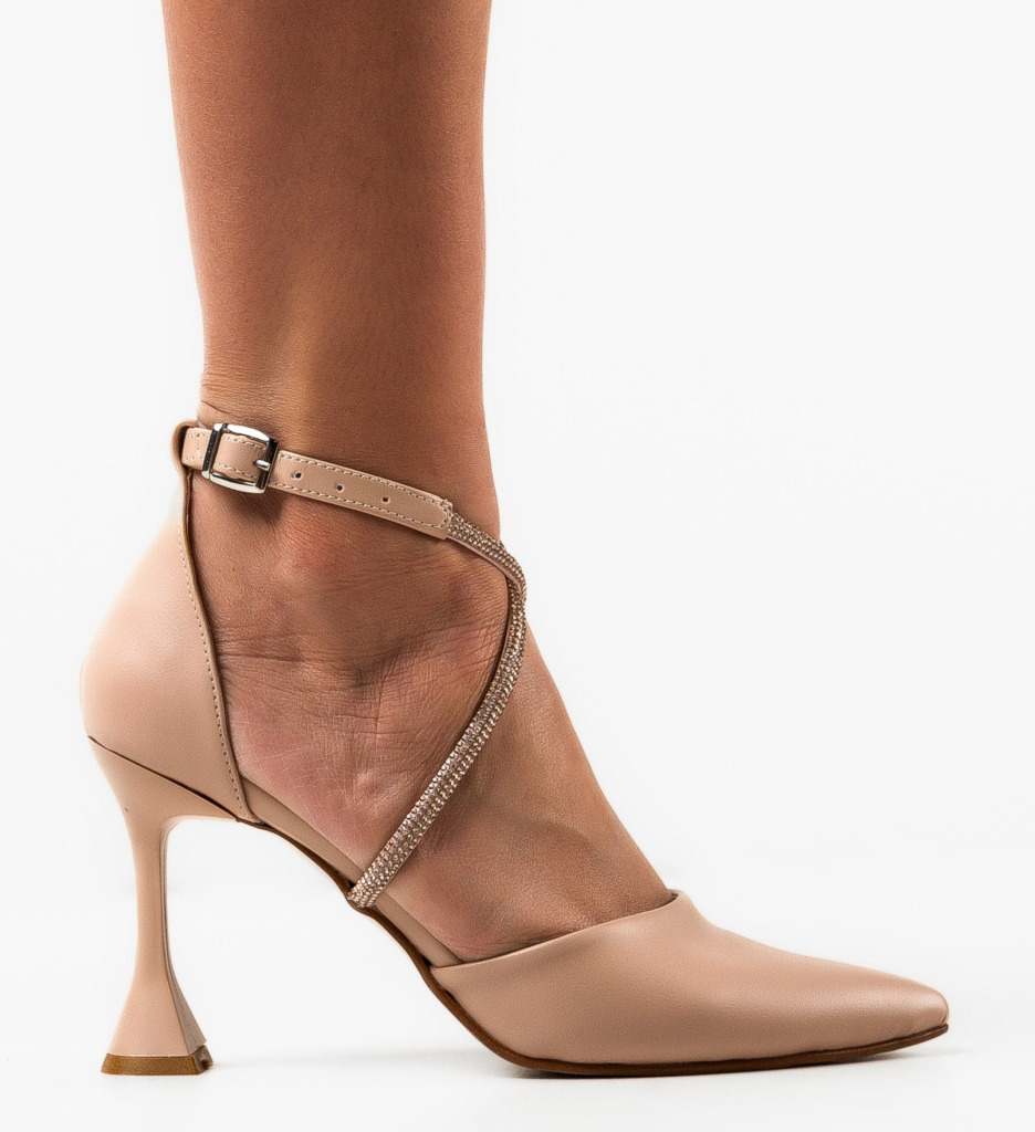 Pantofi Tyber Bej cu toc elegant - confort și stil - imagine 5
