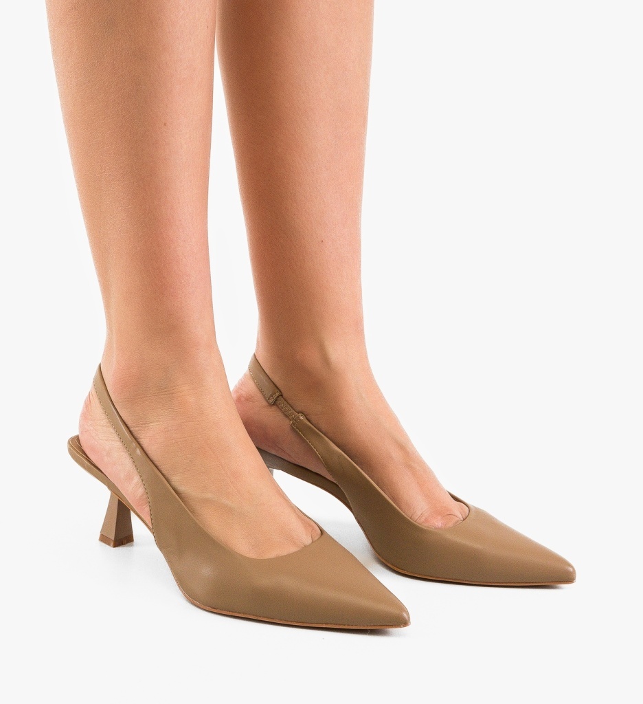 Pantofi dama Massey Khaki eleganți