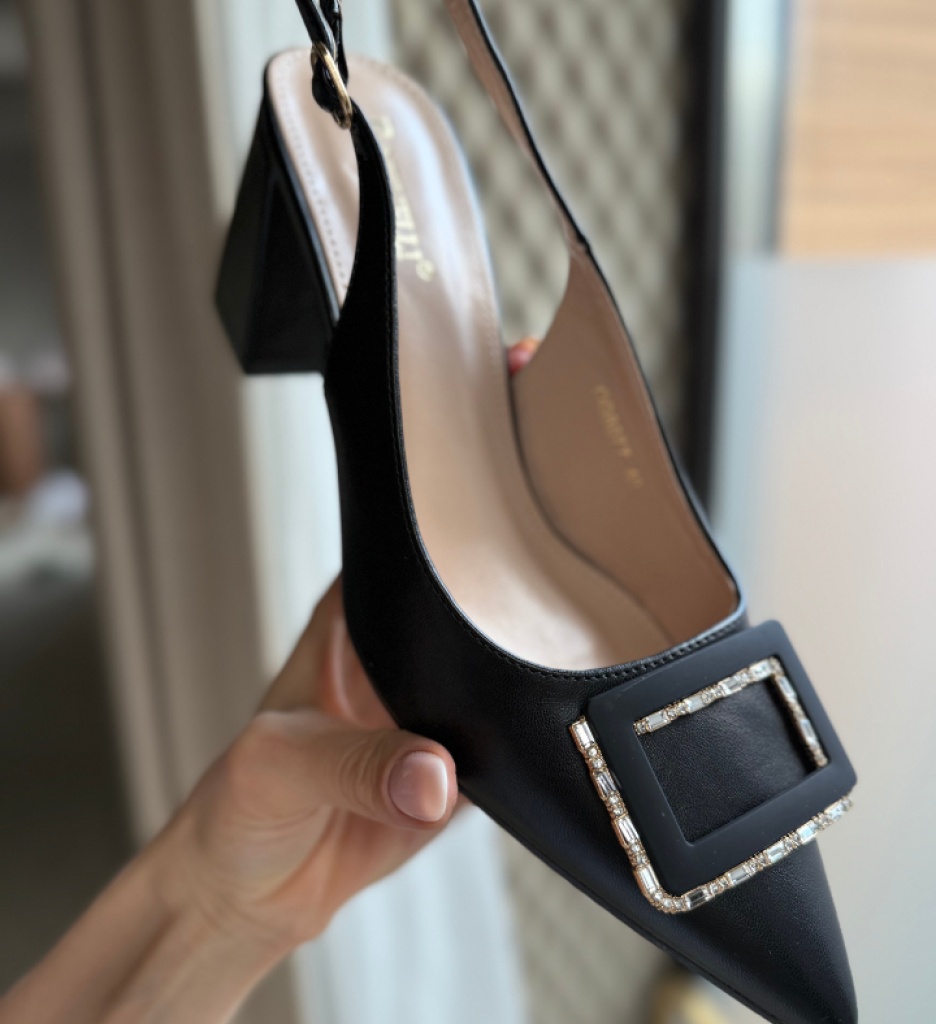 Pantofi Gentalya Negri Eleganți cu Toc - imagine 2