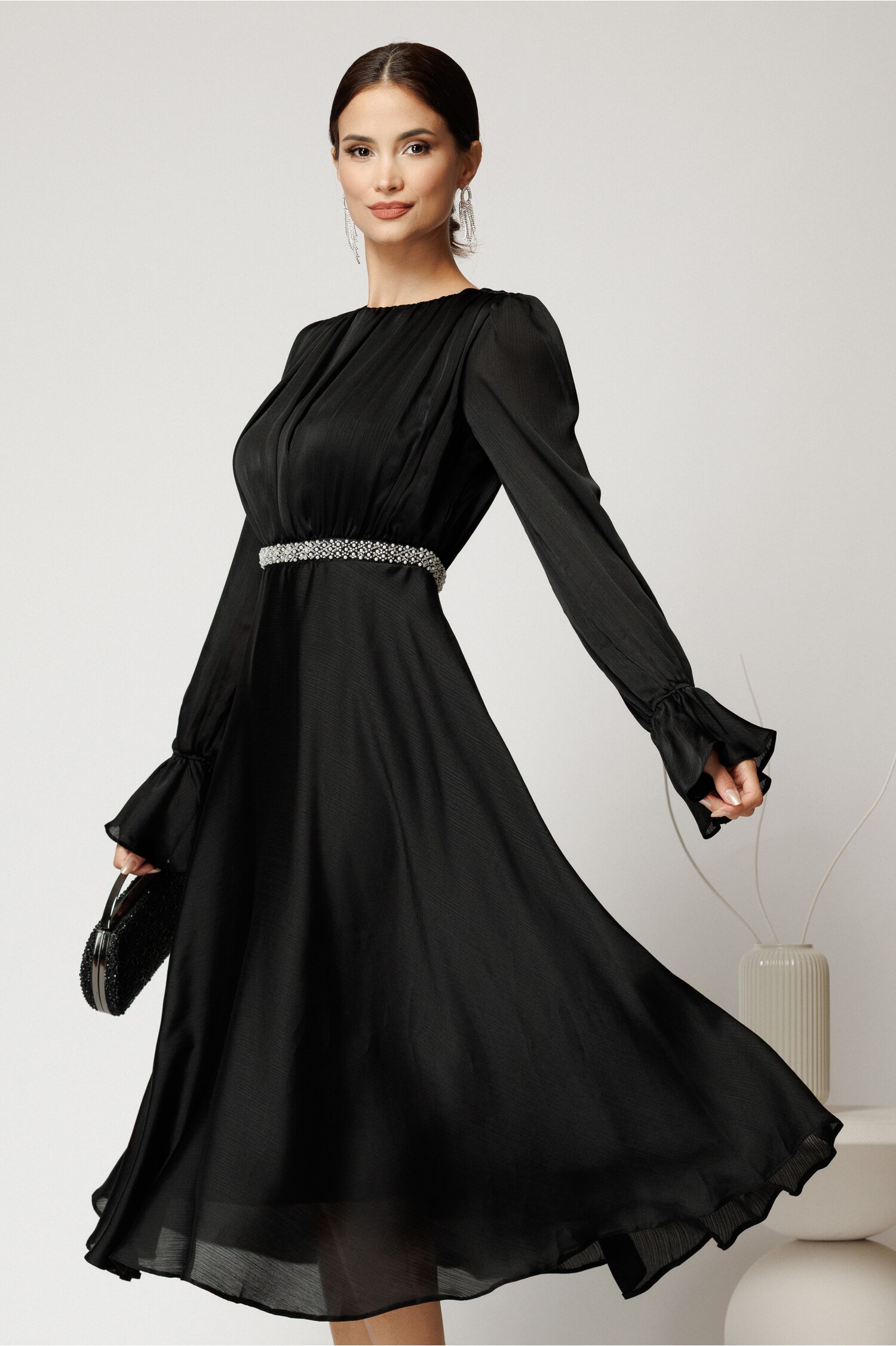 Rochie DY Fashion Neagra Eleganta de Cununie - imagine 2
